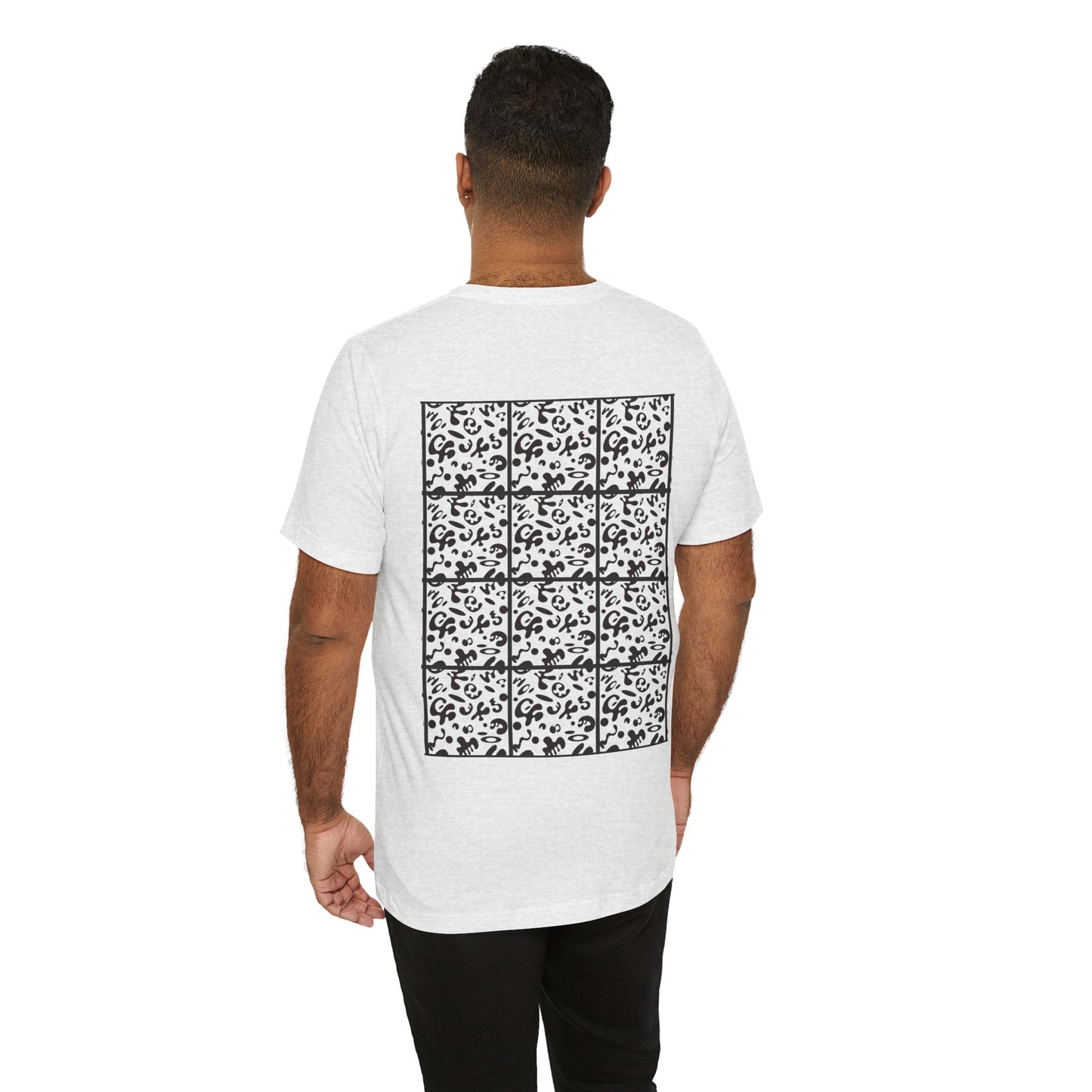 Adorn'd Unisex Jersey Short Sleeve Tee - Smoke Signal Black Print