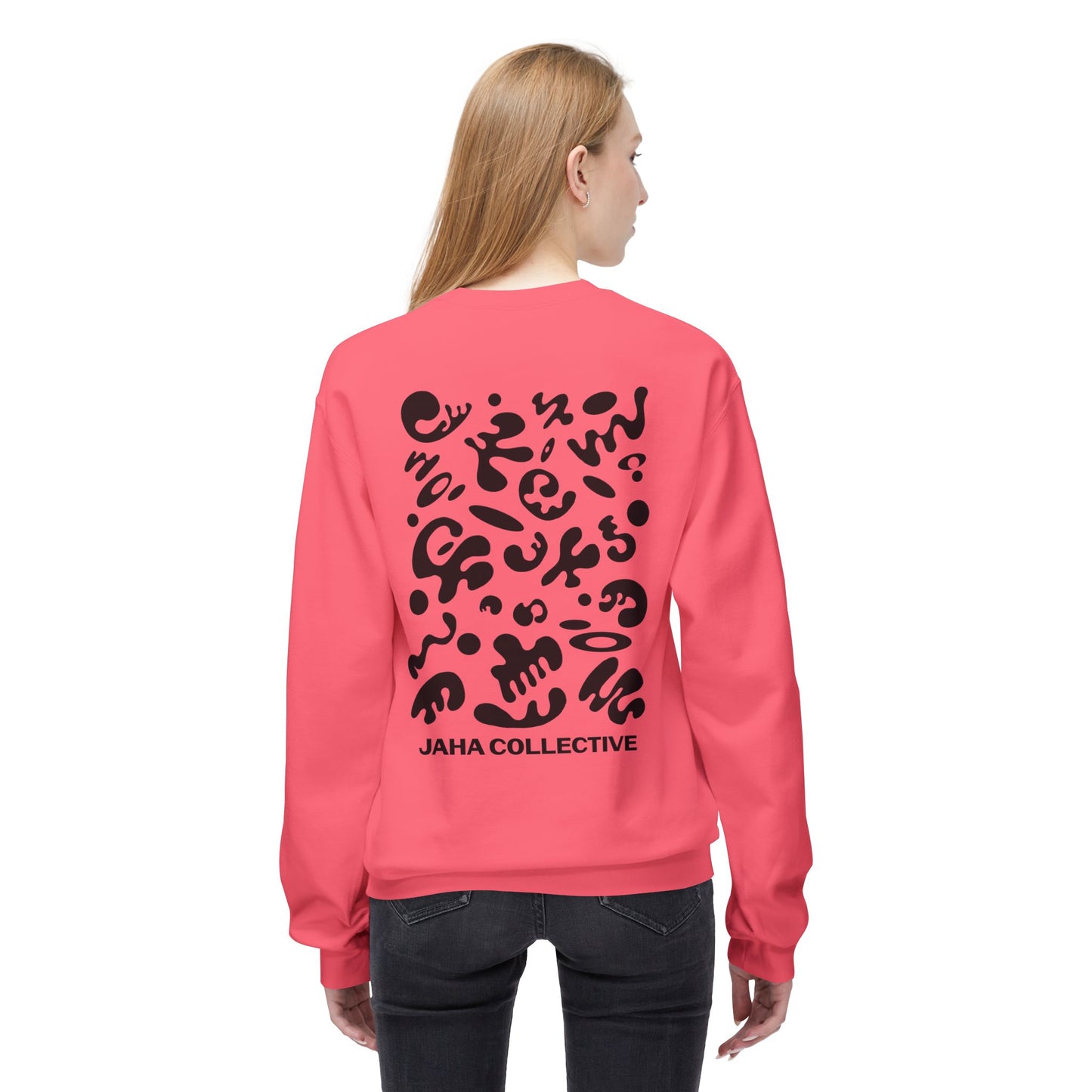 Pure Imagination Unisex Midweight Softstyle Fleece Crewneck Sweatshirt - Smoke Signal Black Print
