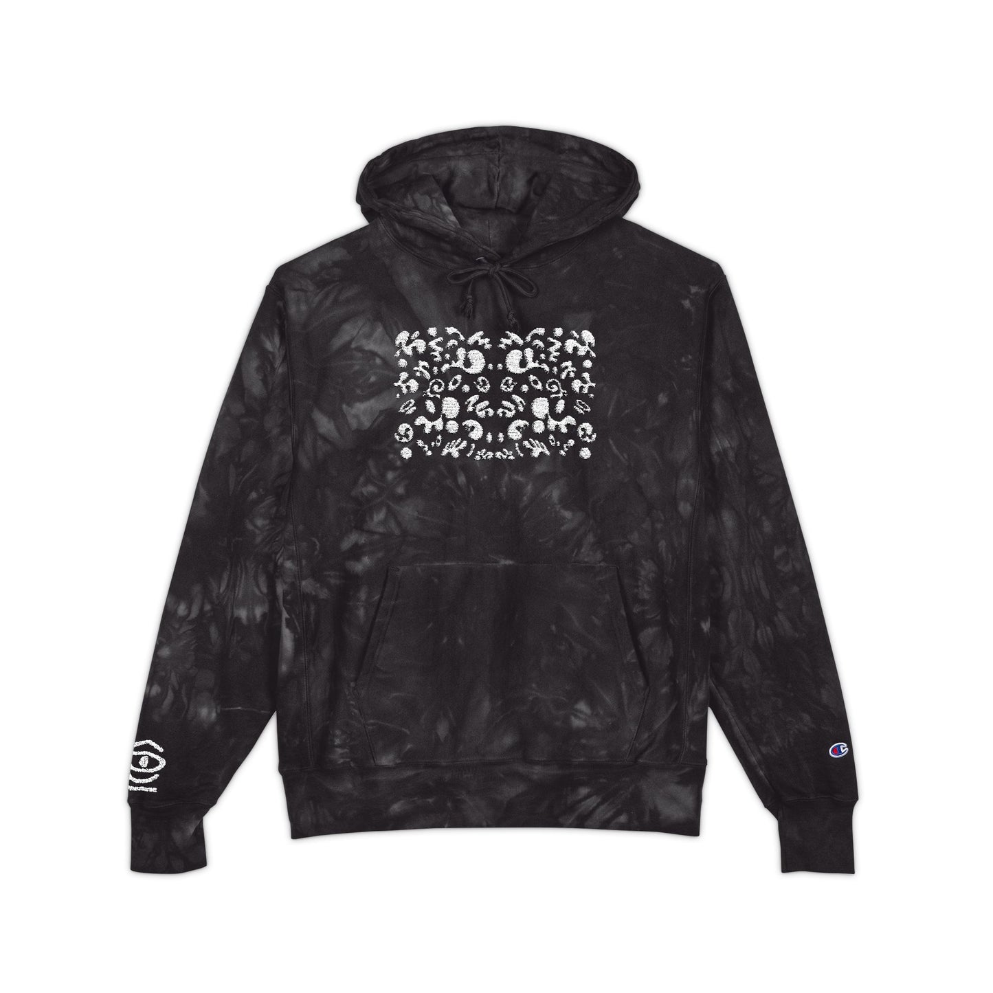 Mirror Work Embroidered Unisex Champion Tie-Dye Hoodie