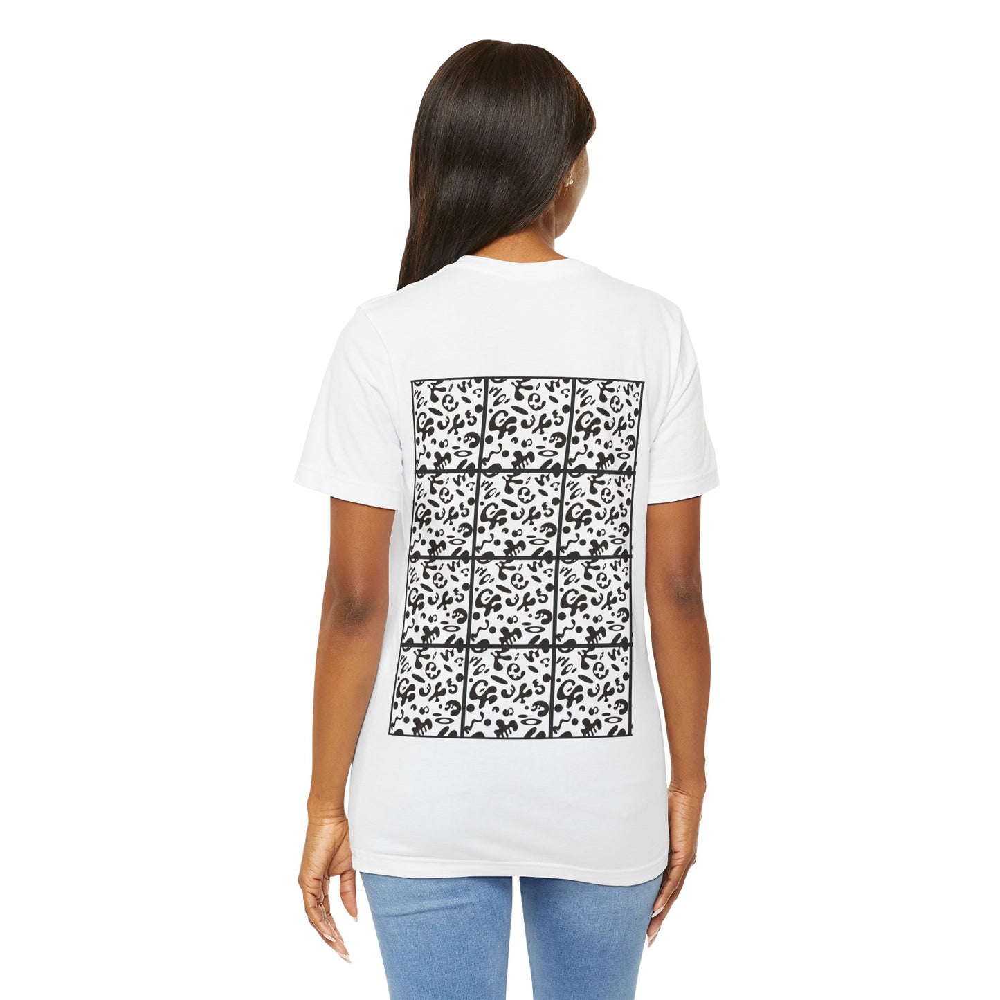 Adorn'd Unisex Jersey Short Sleeve Tee - Smoke Signal Black Print