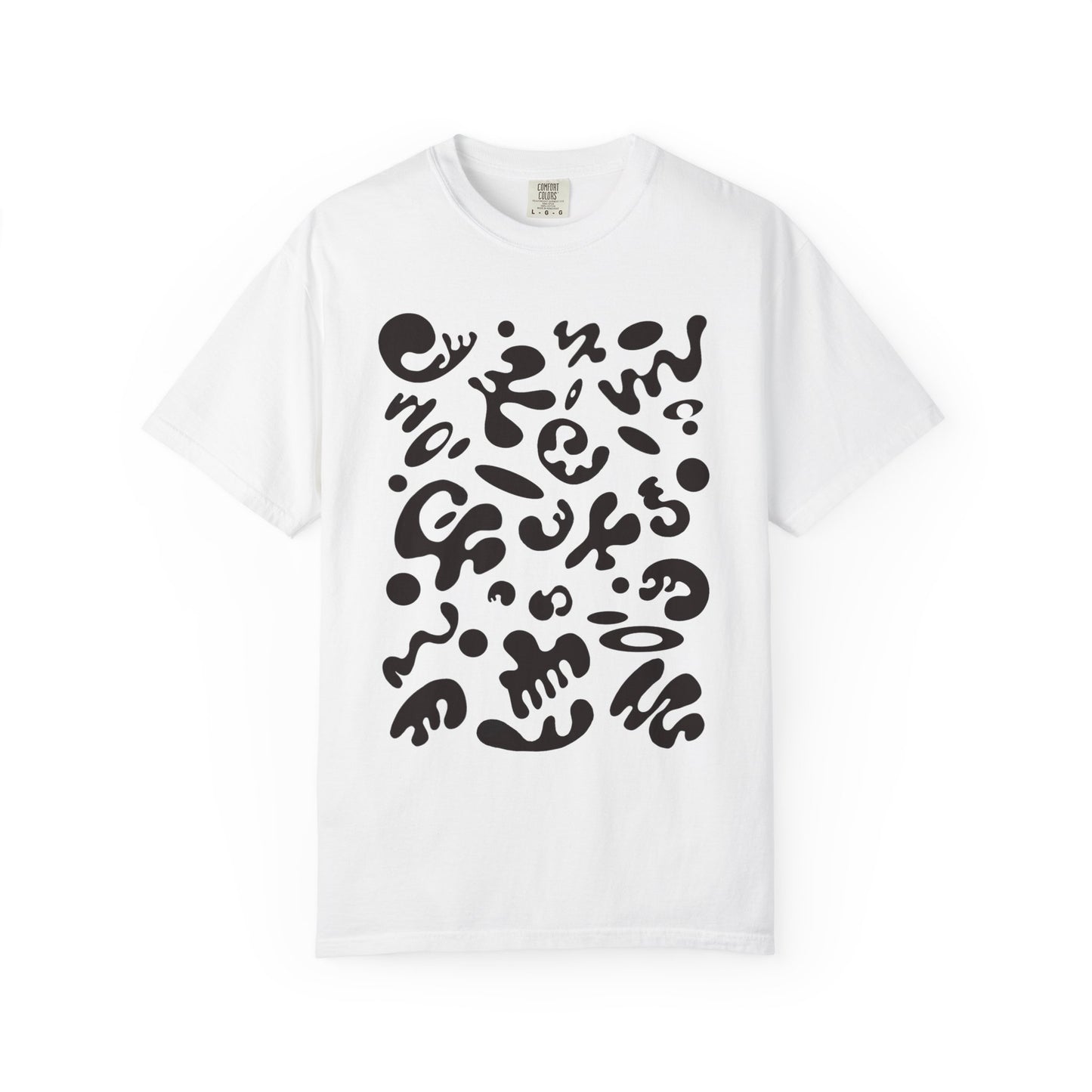 Pure Imagination Unisex Garment-Dyed T-Shirt (Cool Neutrals) - Smoke Signal Black Print