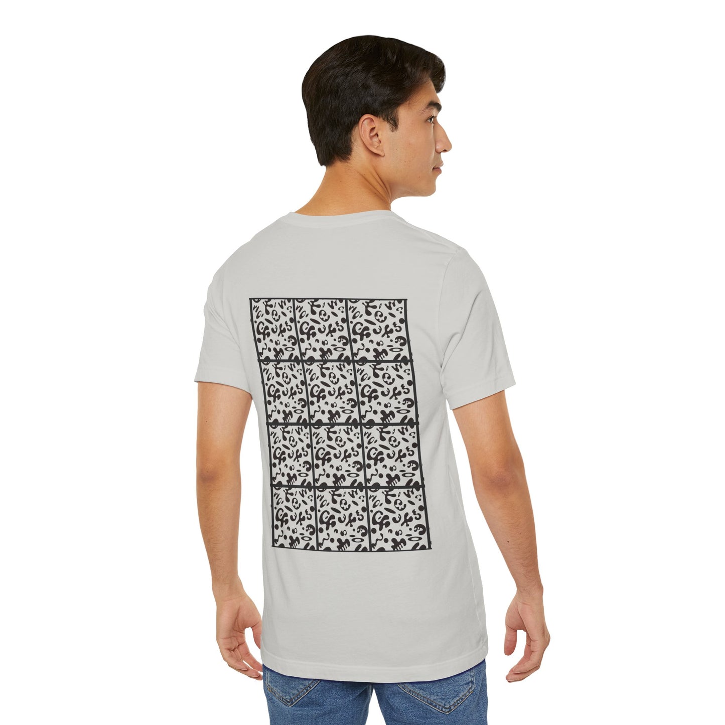 Adorn'd Unisex Jersey Short Sleeve Tee - Smoke Signal Black Print