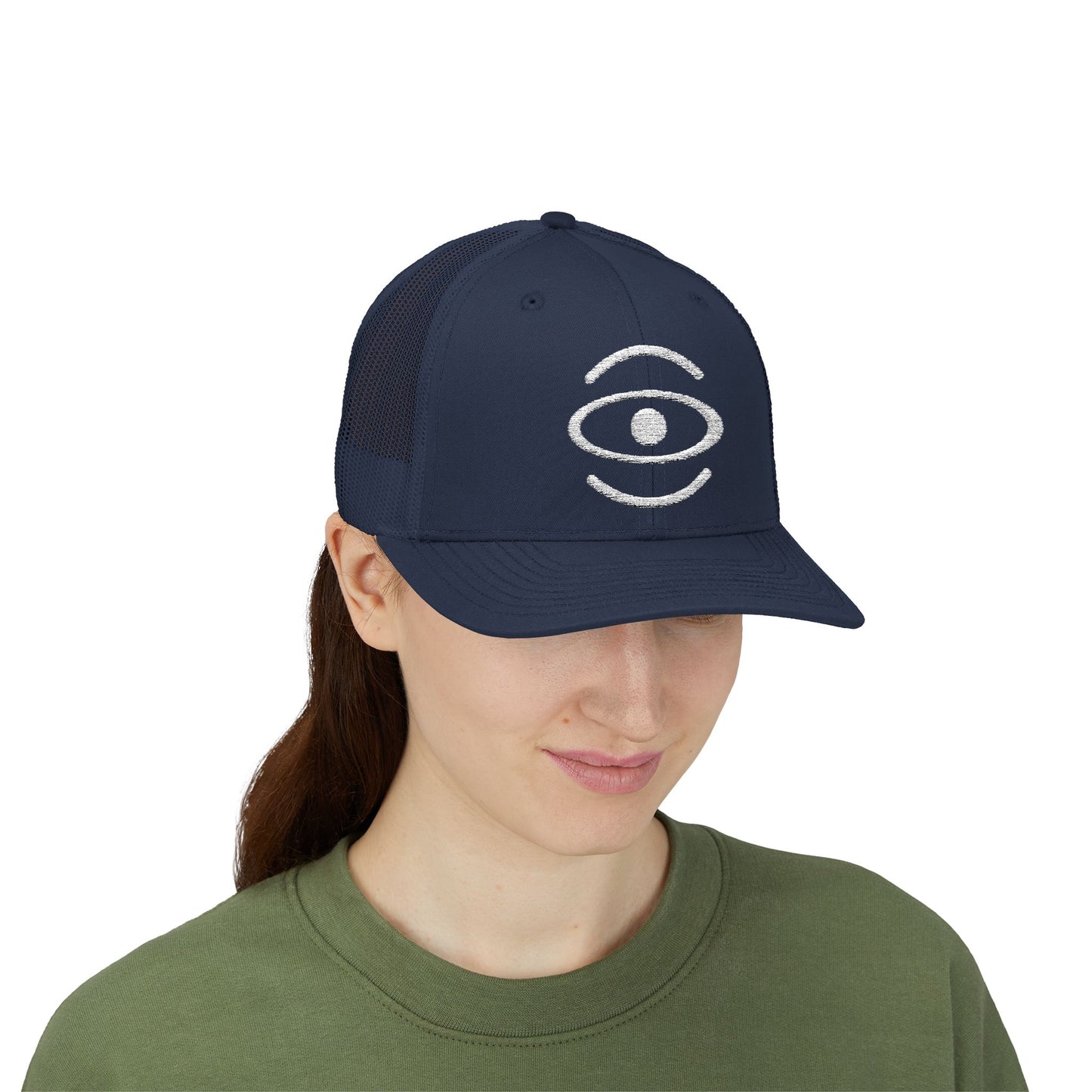 Jaha Logo Embroidered Retro Trucker Hat - Starlight White