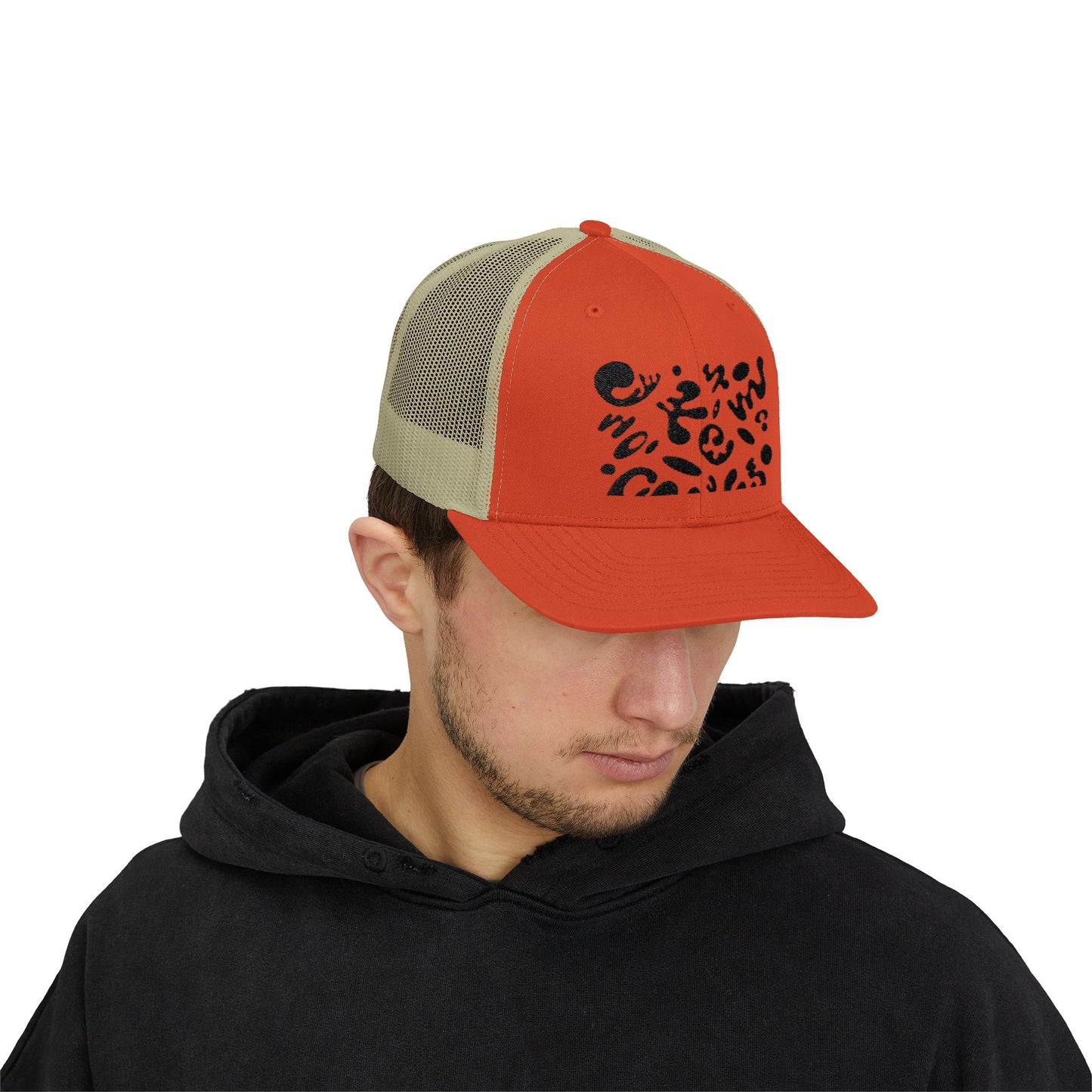 Pure Imagination Embroidered Retro Trucker Hat - Smoke Signal Black
