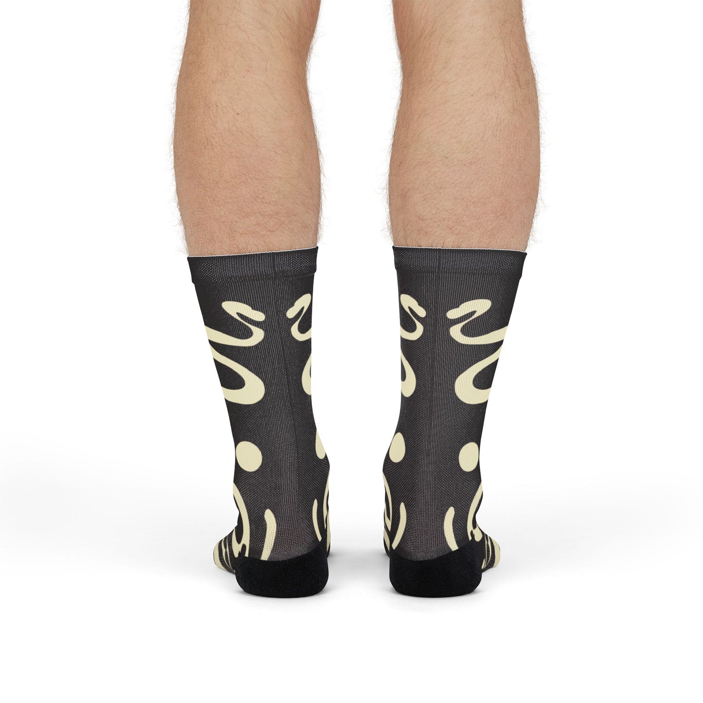 Mirror Work Color Crew Socks - Smoke Signal Black