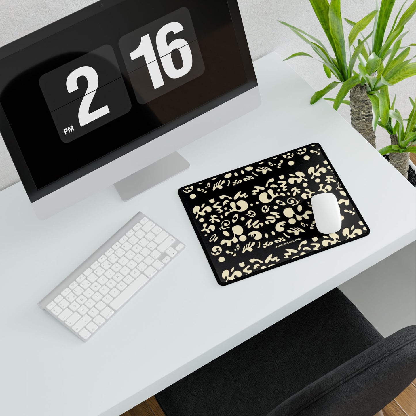 Mirror Work Desk Mats - Smoke Signal Black