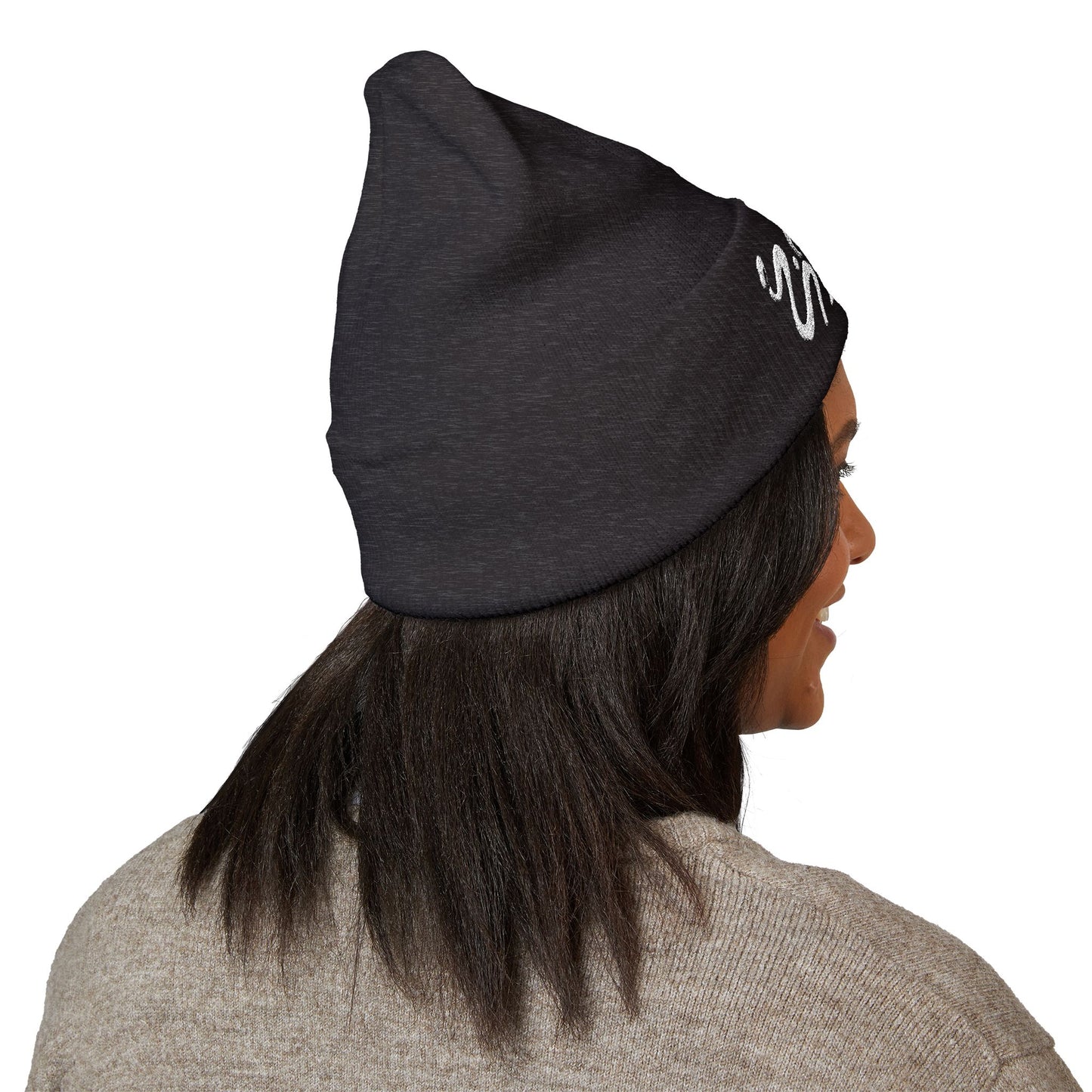 Pure Imagination Embroidered Classic Cuffed Beanie - Starlight White