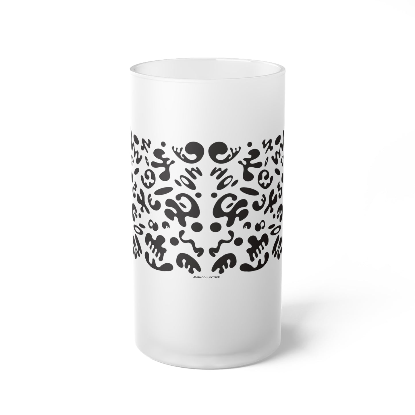 Mirror Work Frosted Glass Beer Mug