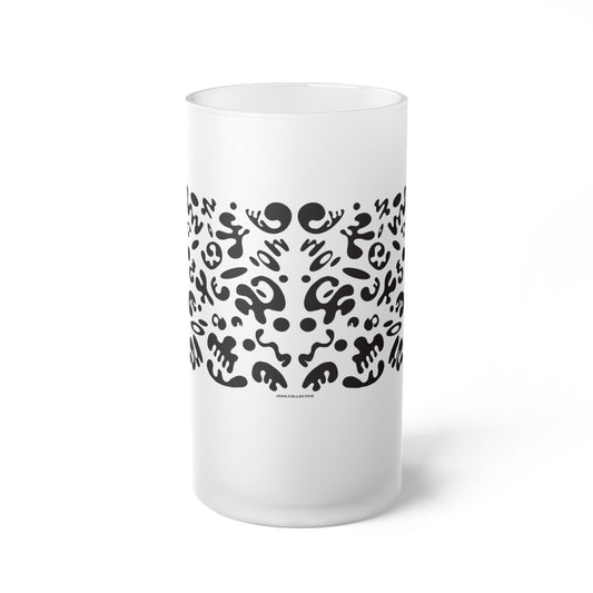 Mirror Work Frosted Glass Beer Mug