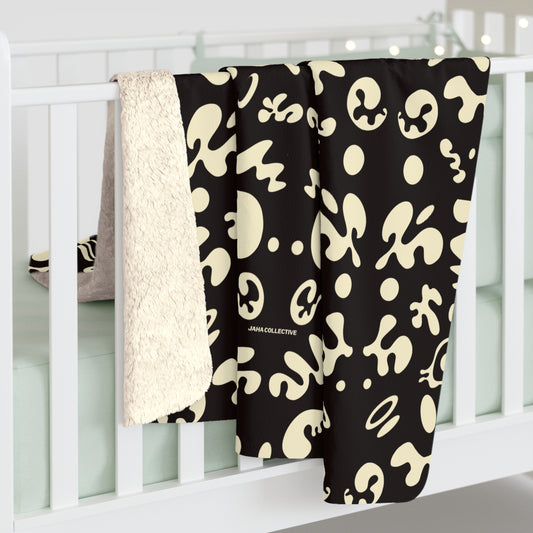 Mirror Work Sherpa Fleece Blanket - Smoke Signal