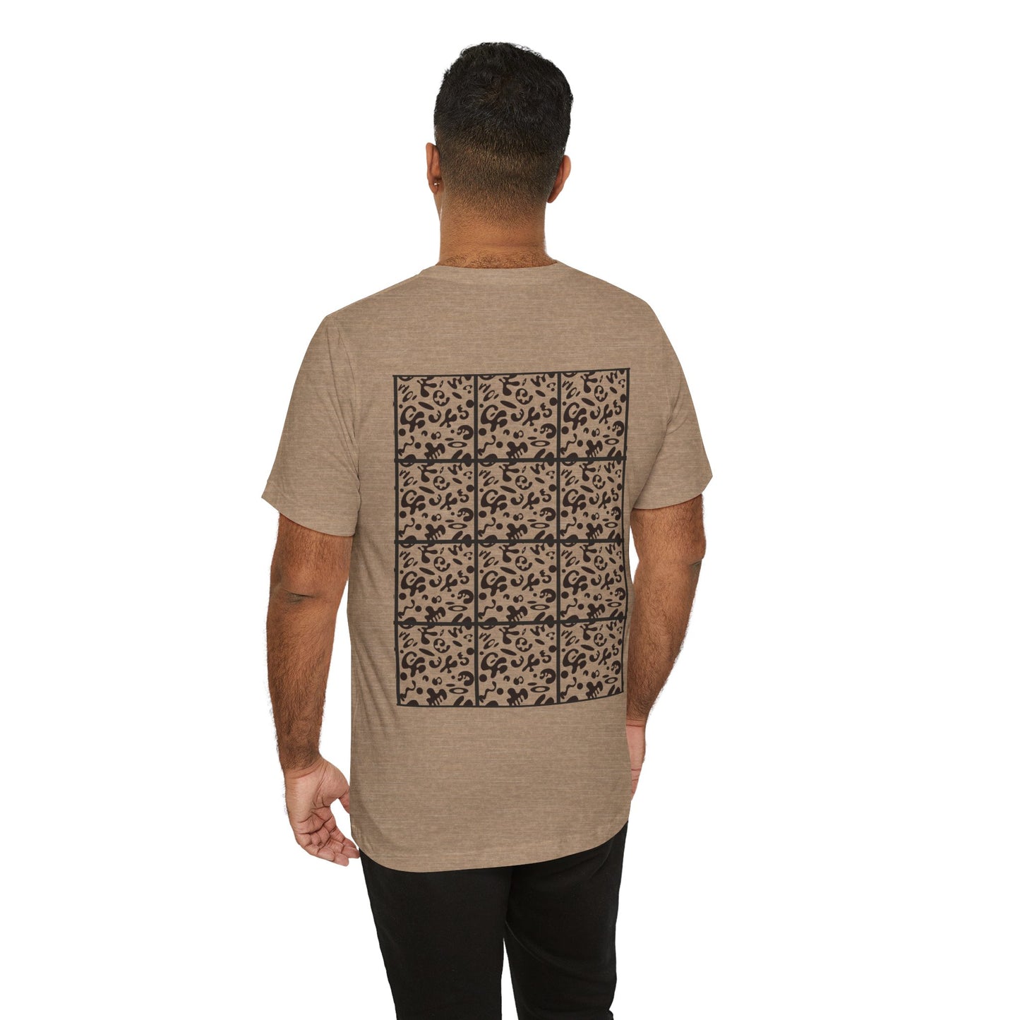 Adorn'd Unisex Jersey Short Sleeve Tee - Smoke Signal Black Print