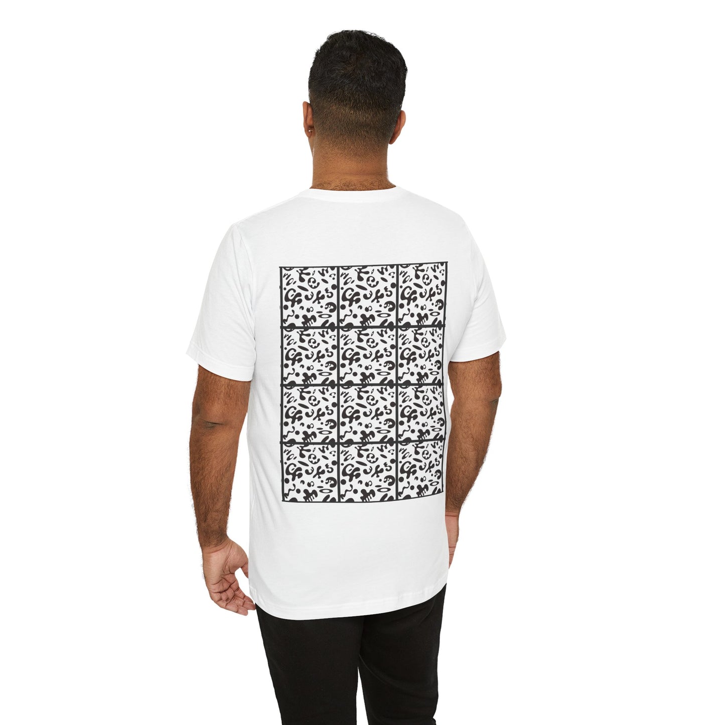 Adorn'd Unisex Jersey Short Sleeve Tee - Smoke Signal Black Print