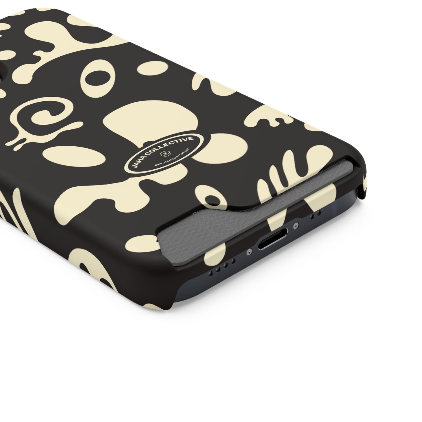Pure Imagination Phone Case w Card Holder - Smoke Signal Black