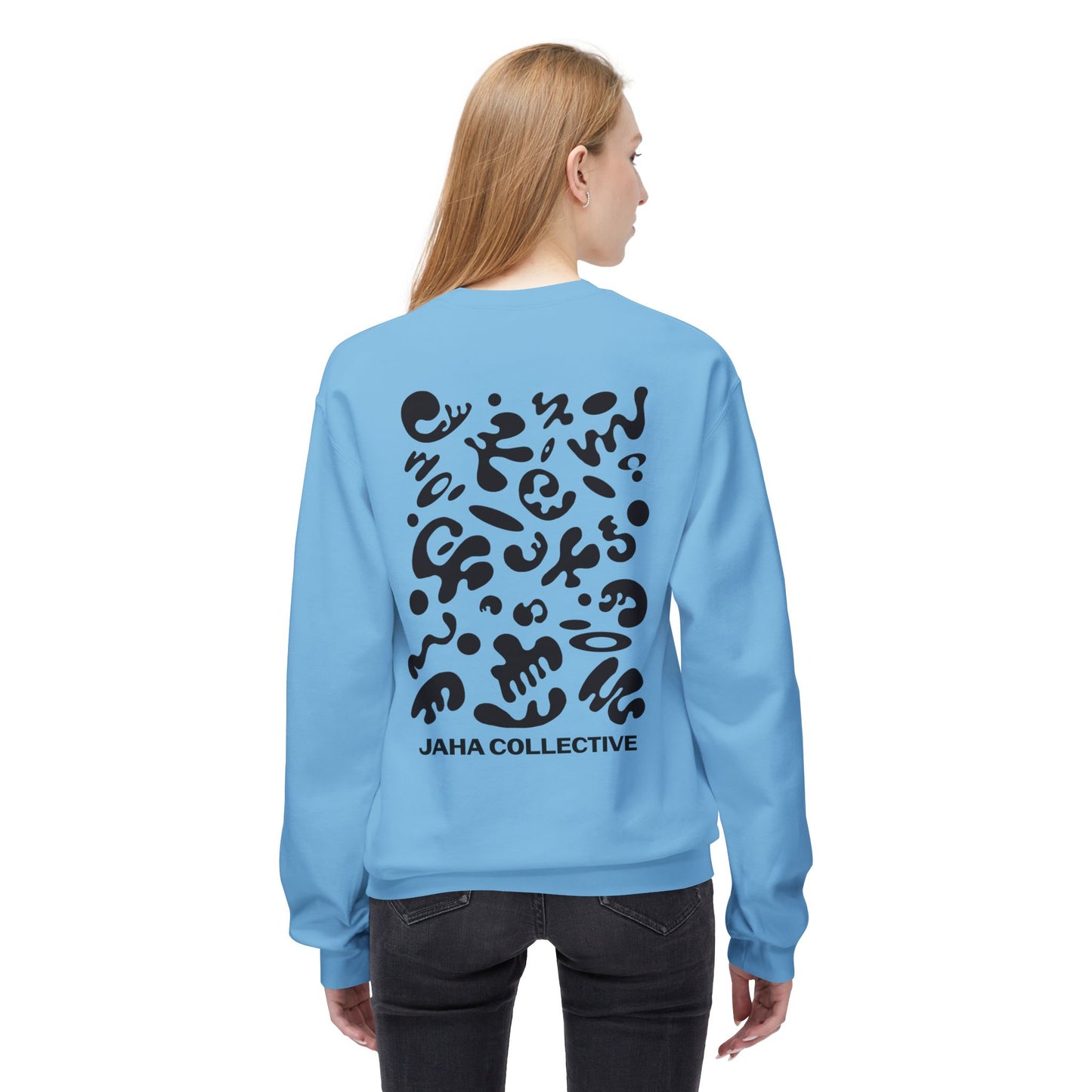 Pure Imagination Unisex Midweight Softstyle Fleece Crewneck Sweatshirt - Smoke Signal Black Print