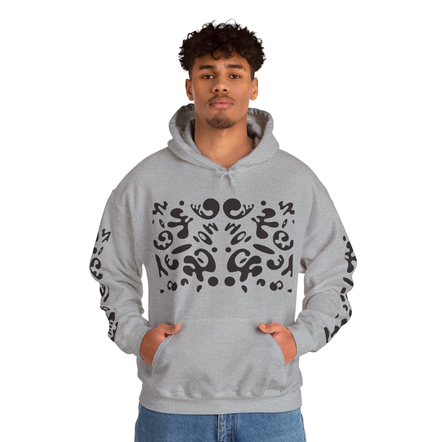 Mirror Work Unisex Heavy Blend™ Hooded Sweatshirt - Smoke Signal Black Print