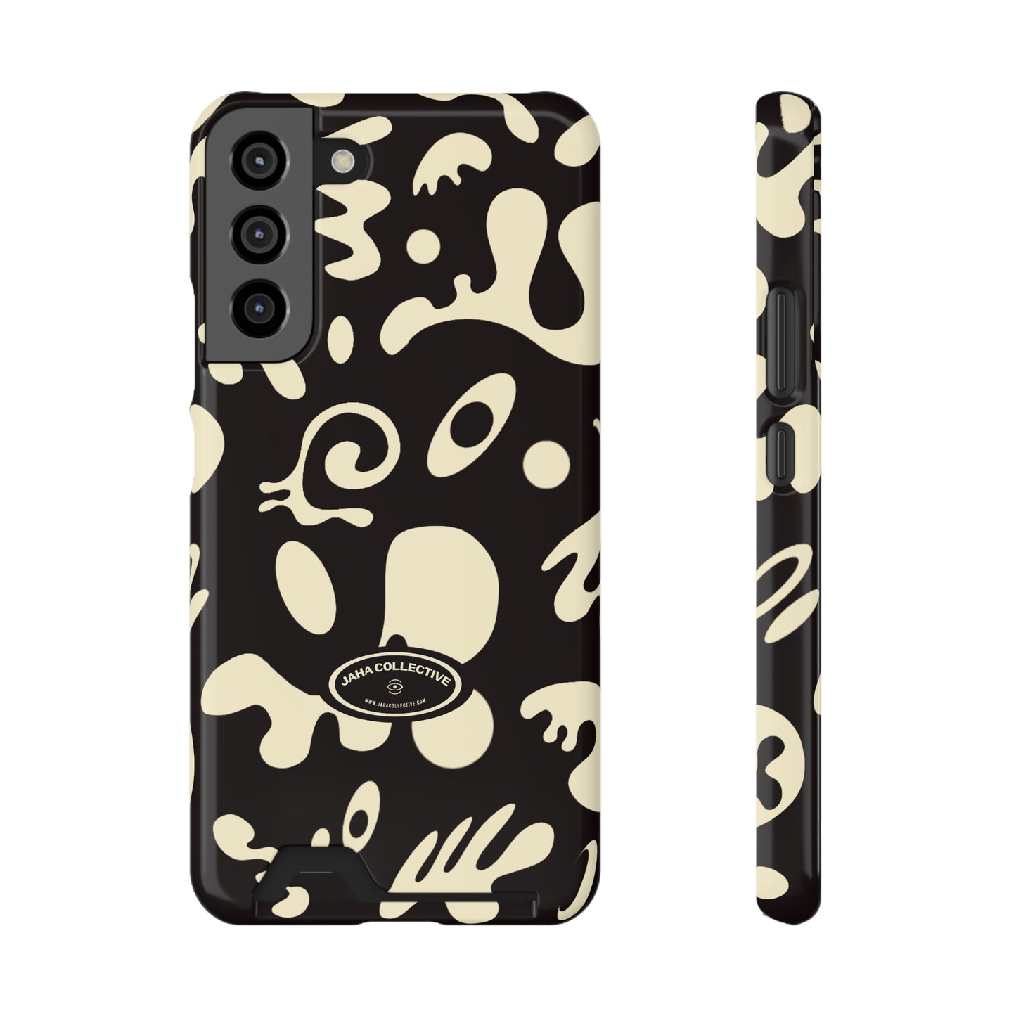 Pure Imagination Phone Case w Card Holder - Smoke Signal Black