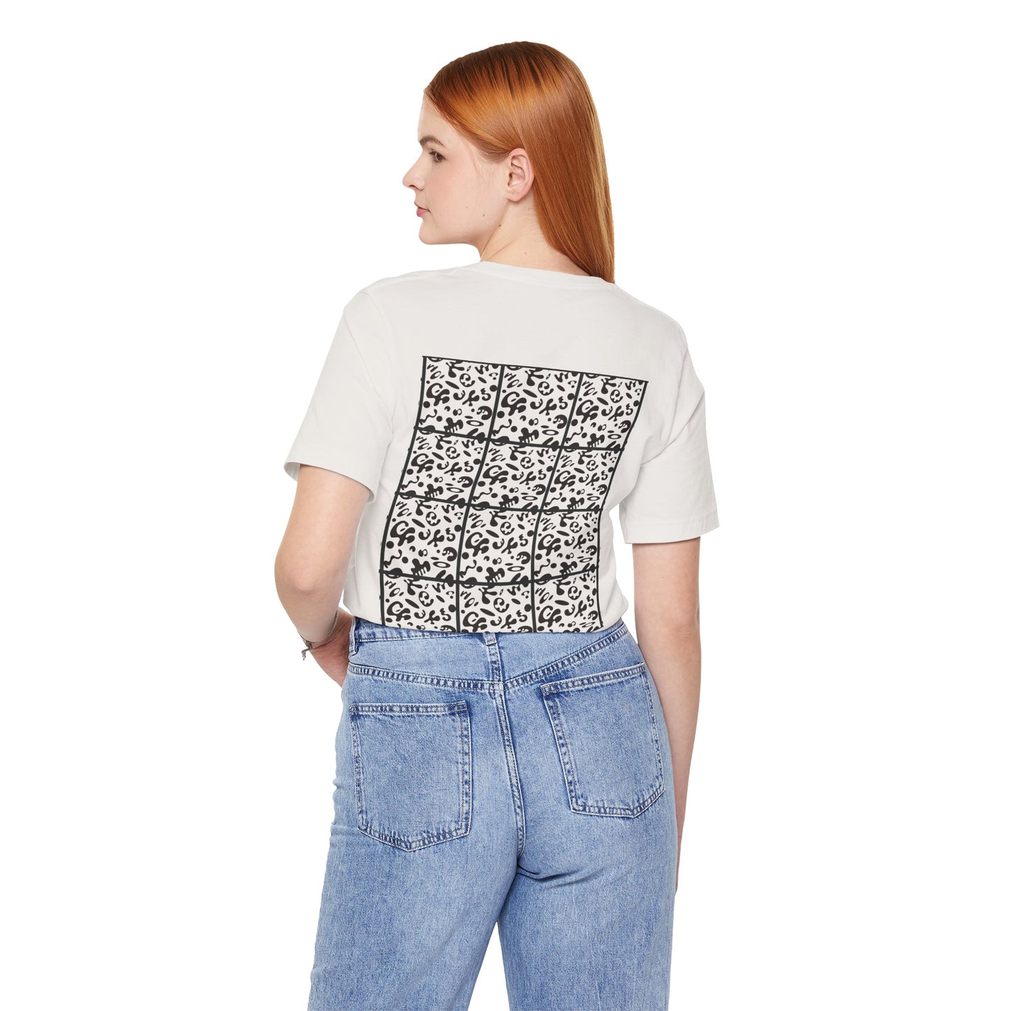 Adorn'd Unisex Jersey Short Sleeve Tee - Smoke Signal Black Print