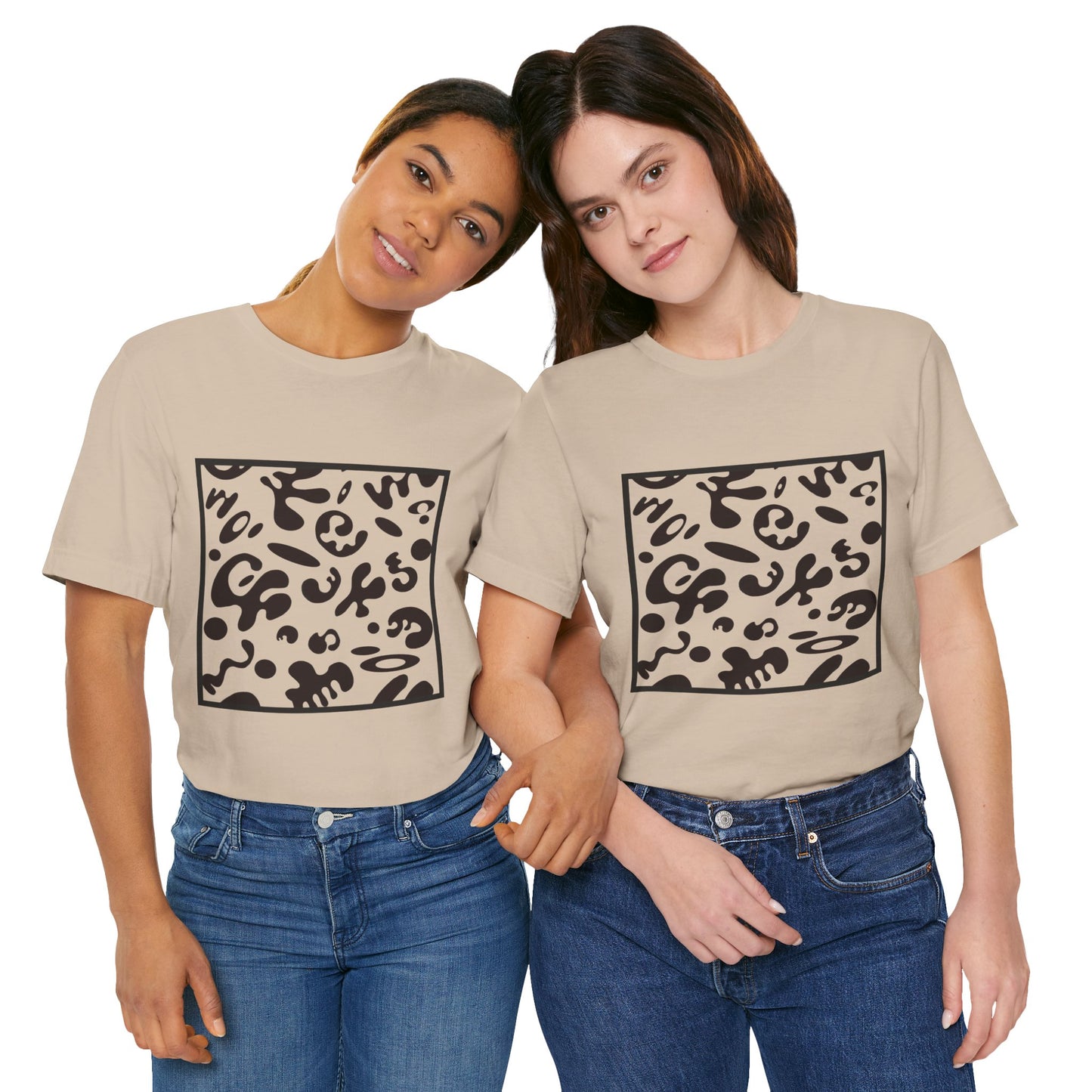 Adorn'd Unisex Jersey Short Sleeve Tee - Smoke Signal Black Print