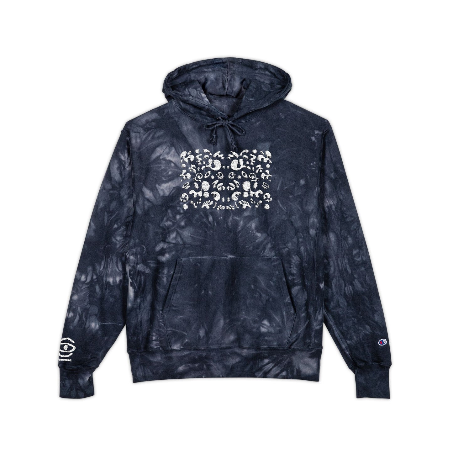 Mirror Work Embroidered Unisex Champion Tie-Dye Hoodie