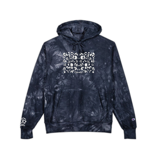 Mirror Work Embroidered Unisex Champion Tie-Dye Hoodie