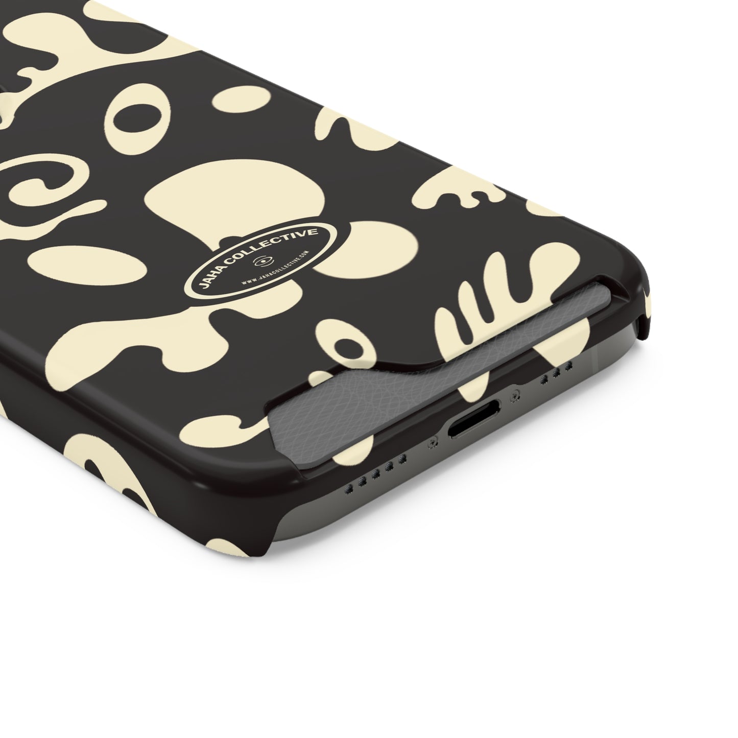 Pure Imagination Phone Case w Card Holder - Smoke Signal Black