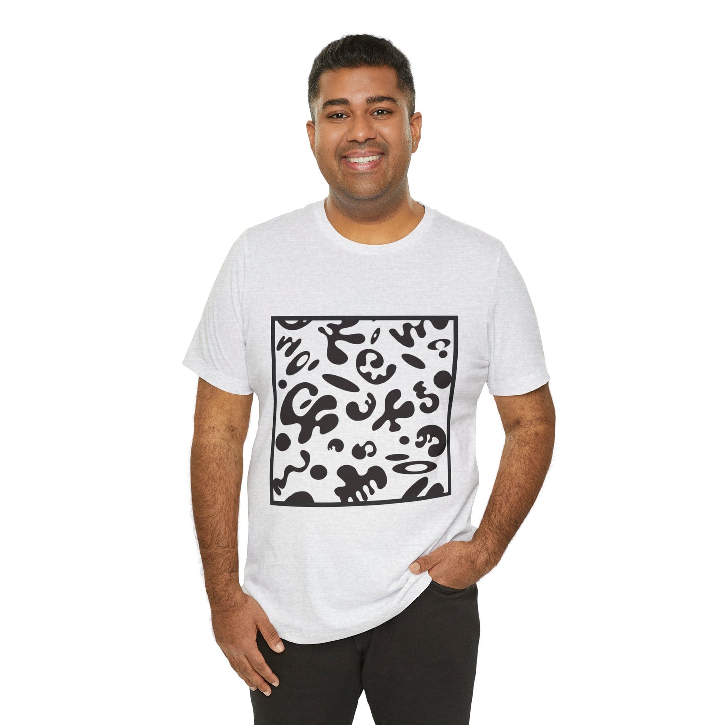 Adorn'd Unisex Jersey Short Sleeve Tee - Smoke Signal Black Print