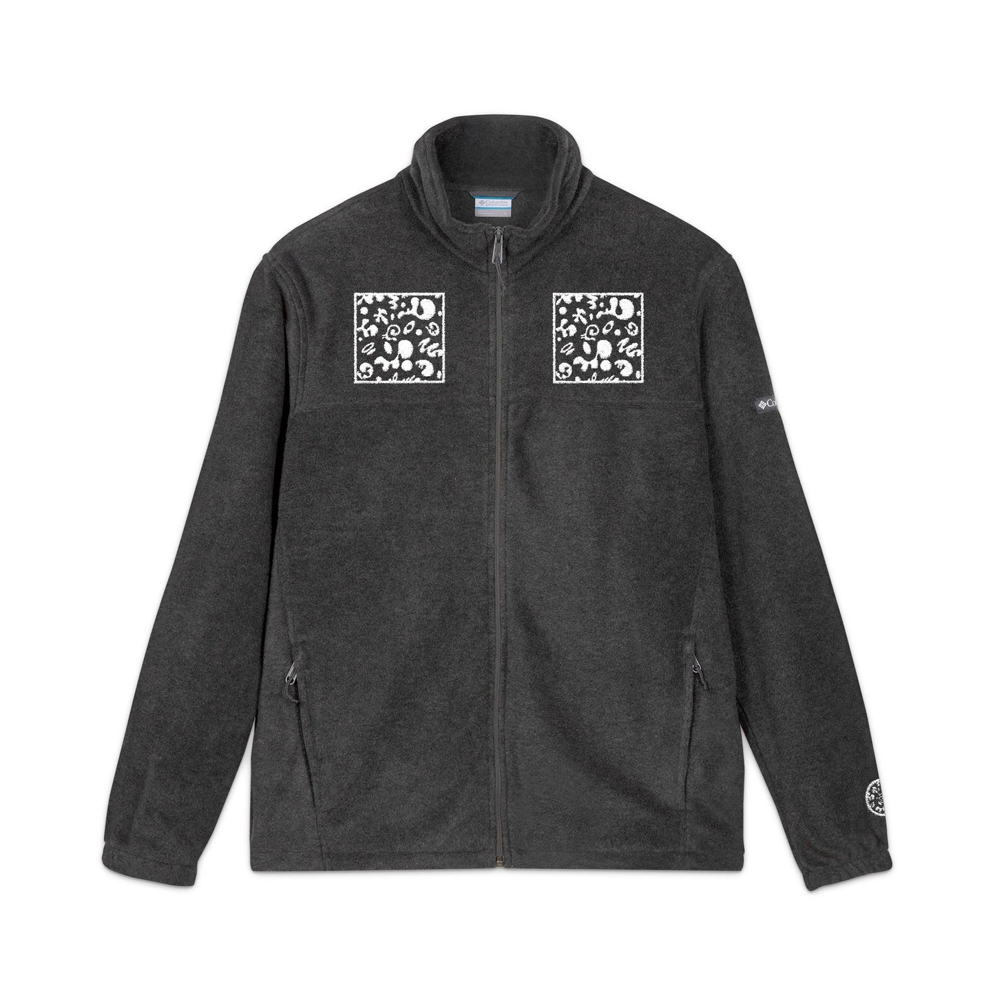 Mirror Work Embroidered Fleece Columbia Jacket