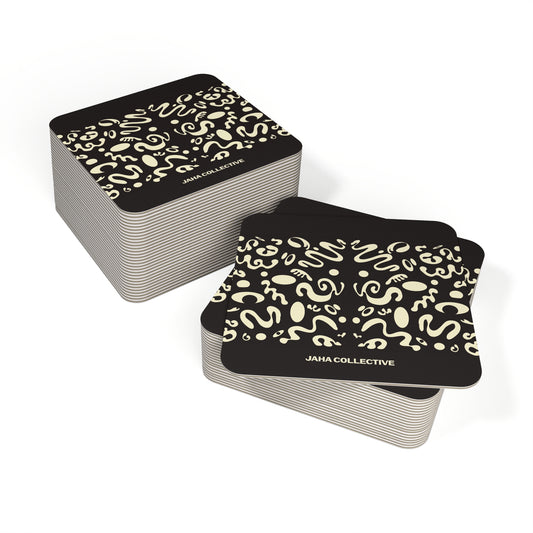 Mirror Work Coaster Set (50 or 100) - Smoke Signal Black