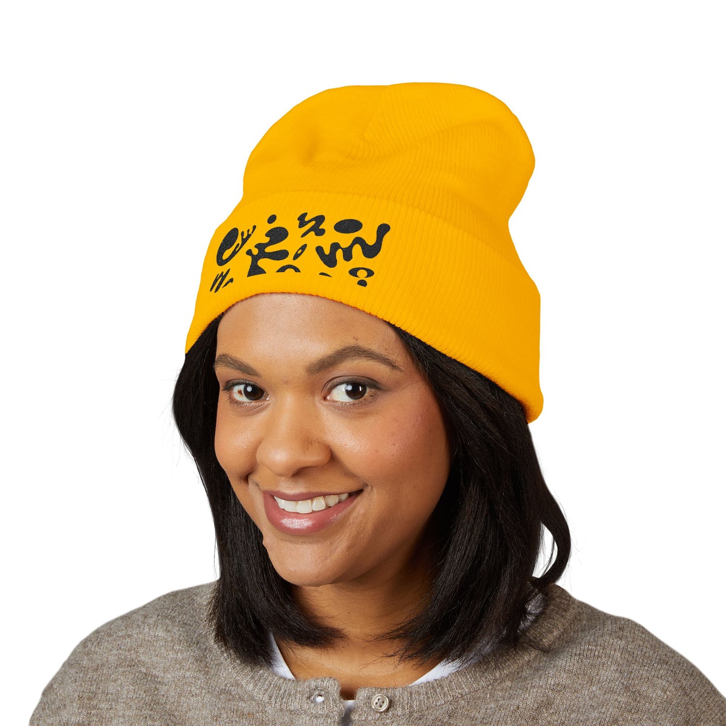 Pure Imagination Embroidered Classic Cuffed Beanie - Smoke Signal Black