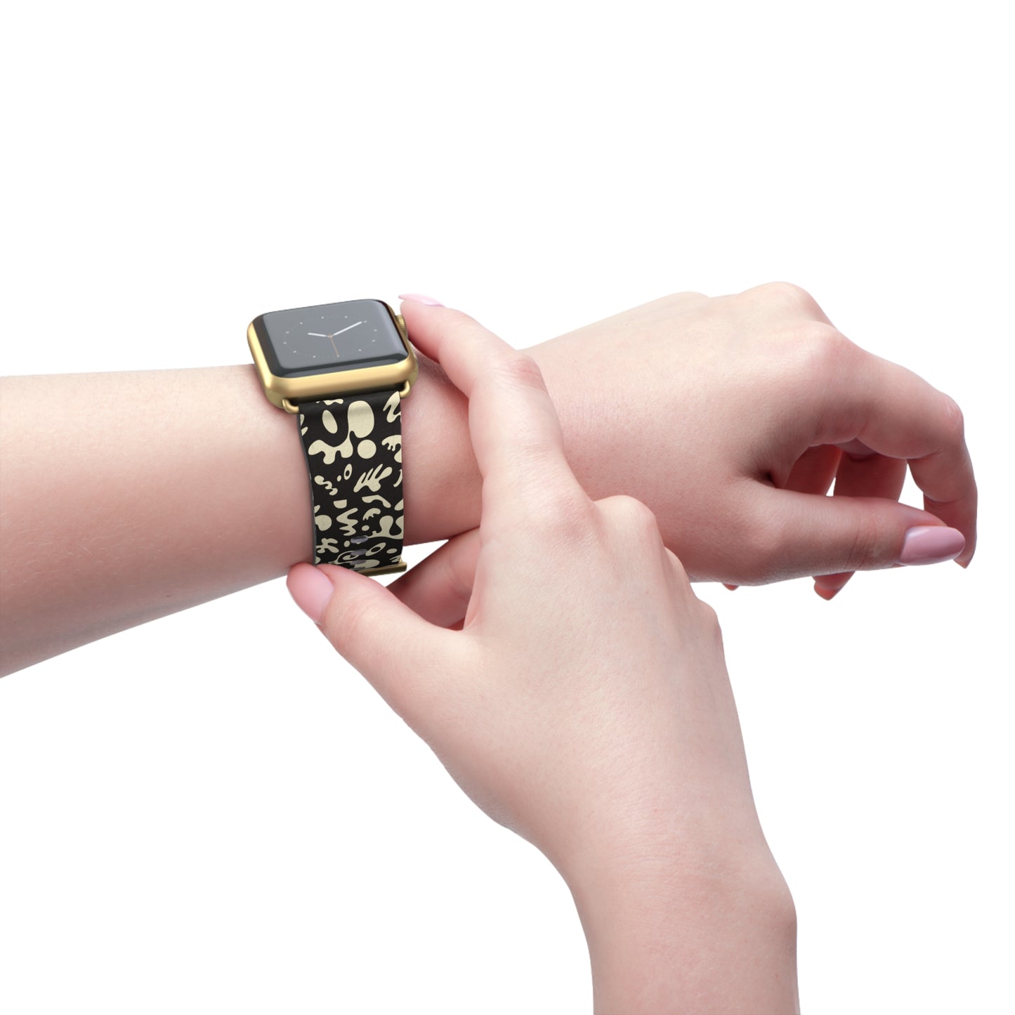 Adorn'd Faux Leather Apple Watch Band - Smoke Signal Black