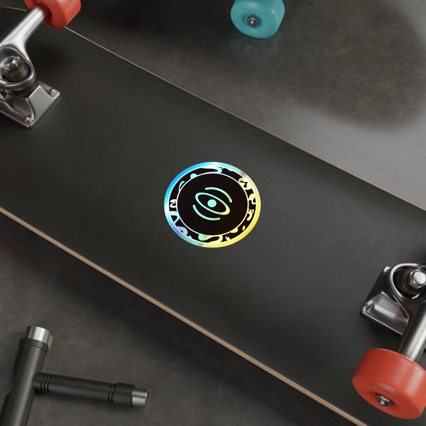 Adorn'd Logo Holographic Die Cut Stickers - Smoke Signal Black
