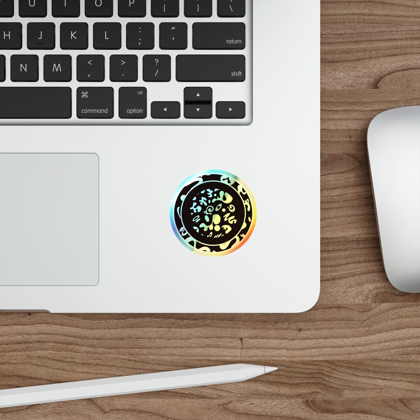 Adorn'd Holographic Die Cut Stickers - Smoke Signal Black
