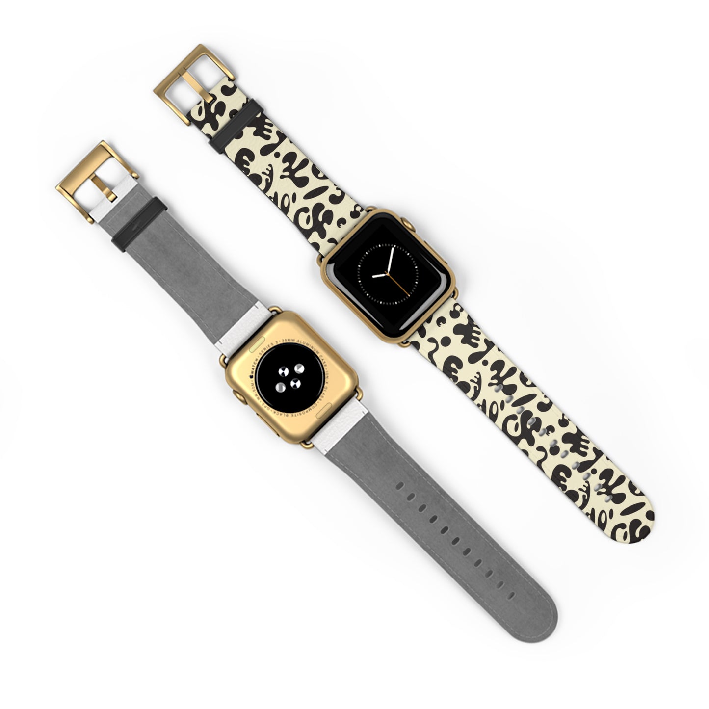 Adorn'd Faux Leather Apple Watch Band - Blank Page White
