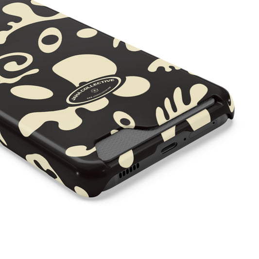 Pure Imagination Phone Case w Card Holder - Smoke Signal Black