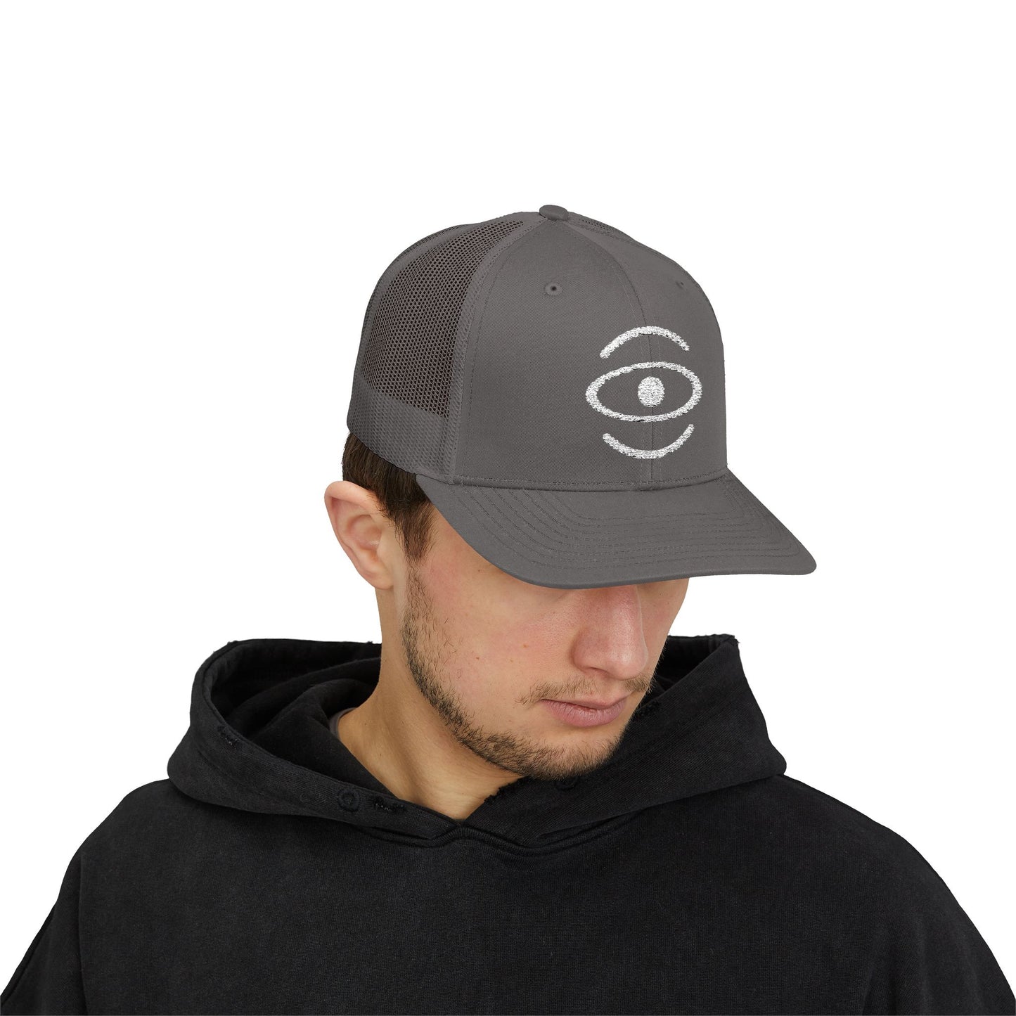 Jaha Logo Embroidered Retro Trucker Hat - Starlight White