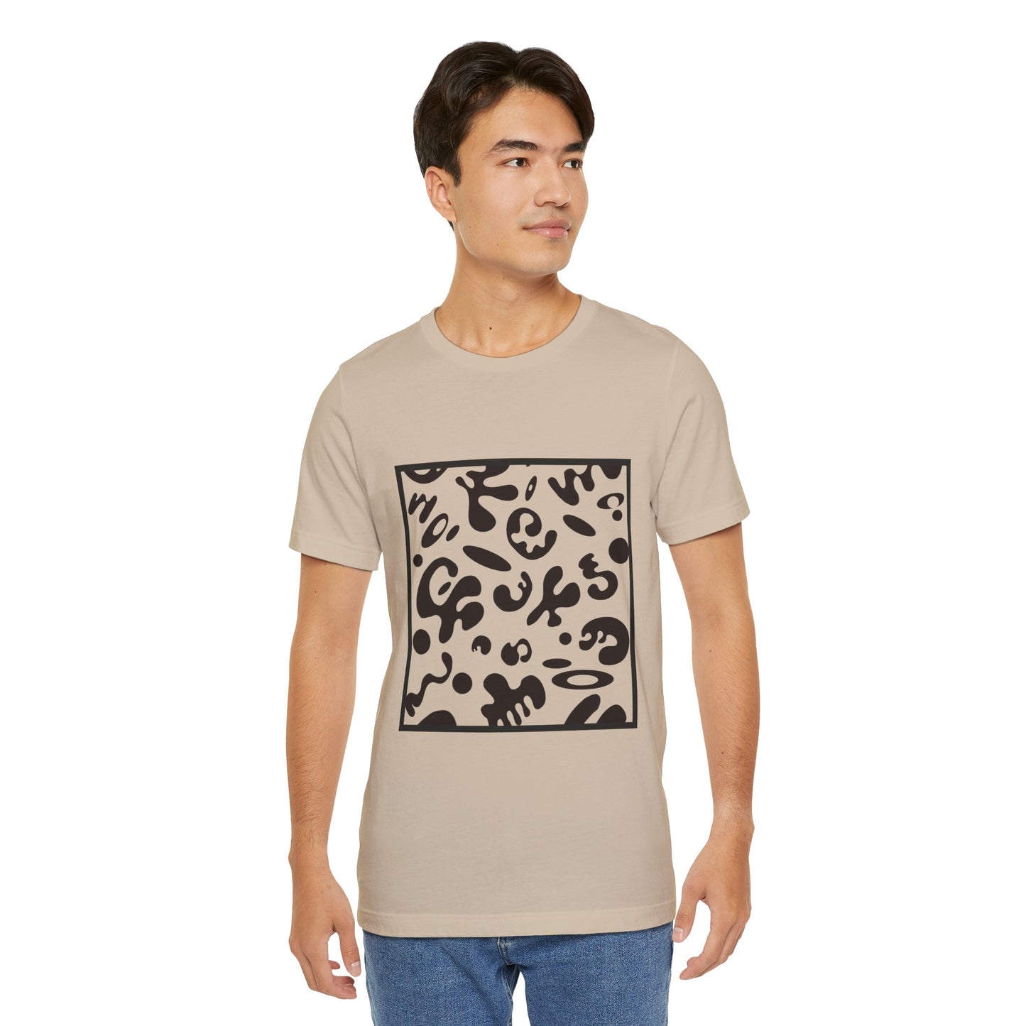 Adorn'd Unisex Jersey Short Sleeve Tee - Smoke Signal Black Print