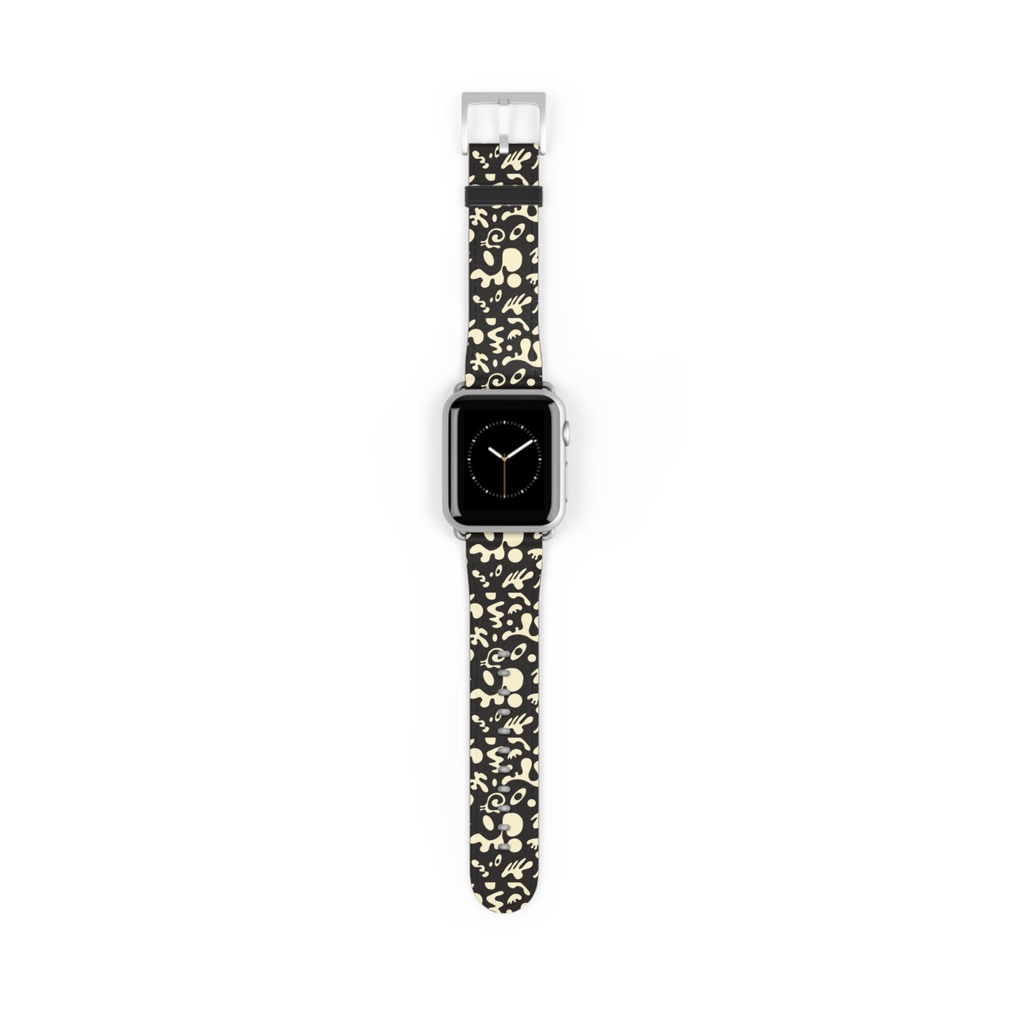 Adorn'd Faux Leather Apple Watch Band - Smoke Signal Black