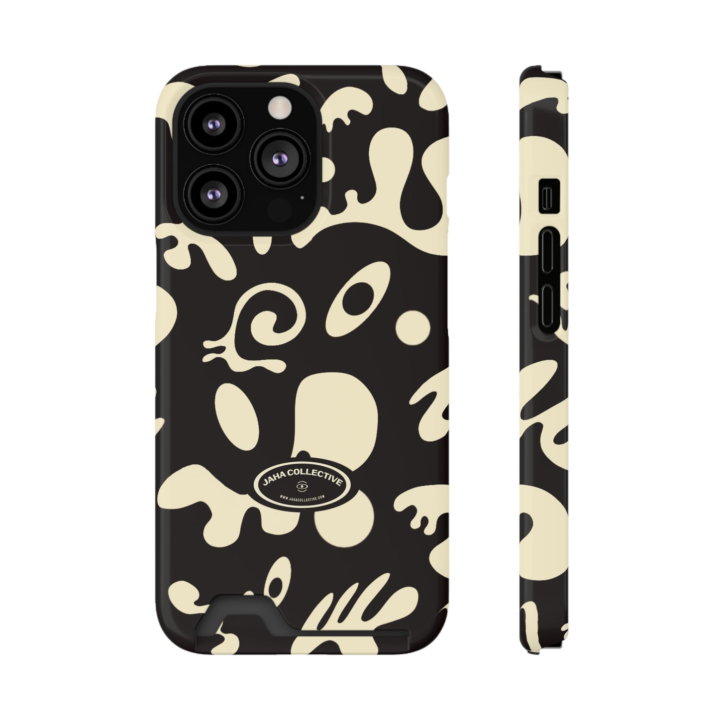 Pure Imagination Phone Case w Card Holder - Smoke Signal Black