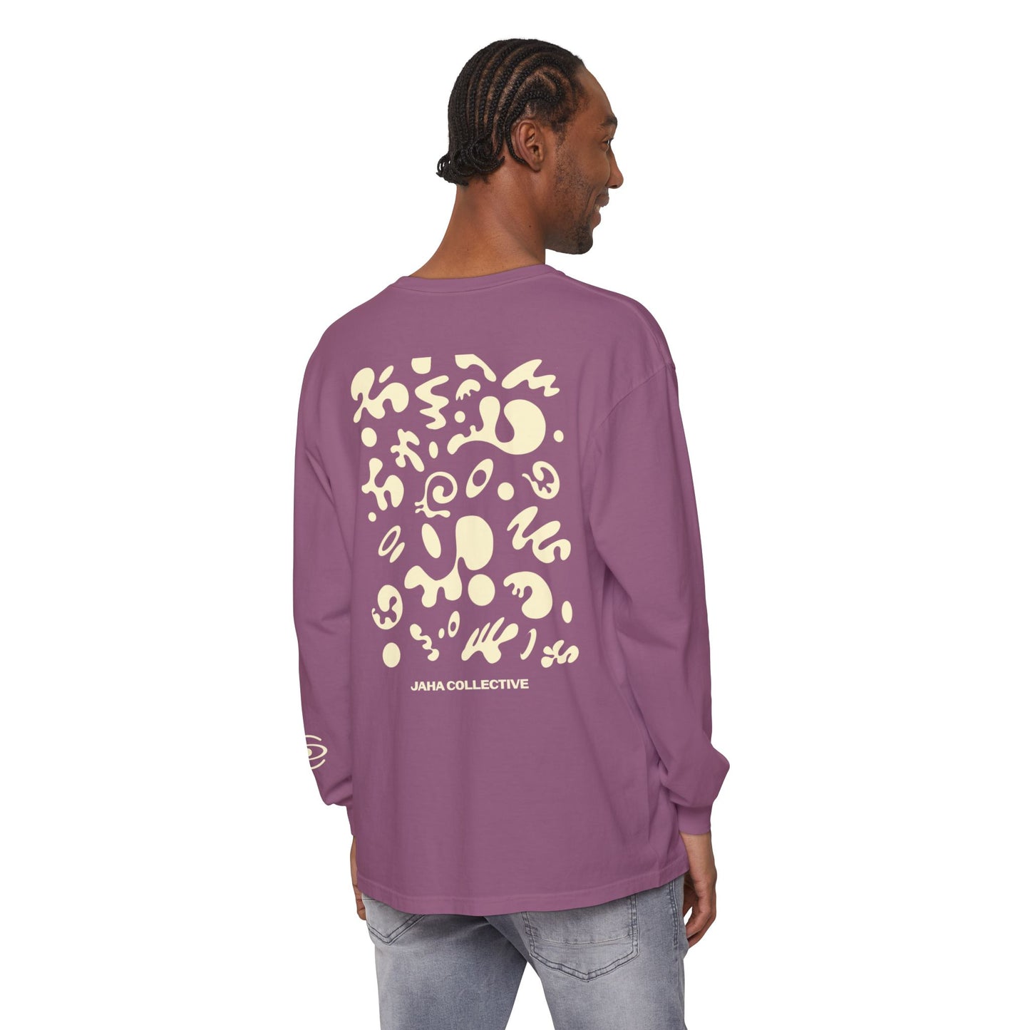 Pure Imagination Unisex Garment-Dyed Long Sleeve T-Shirt - Blank Page White Print