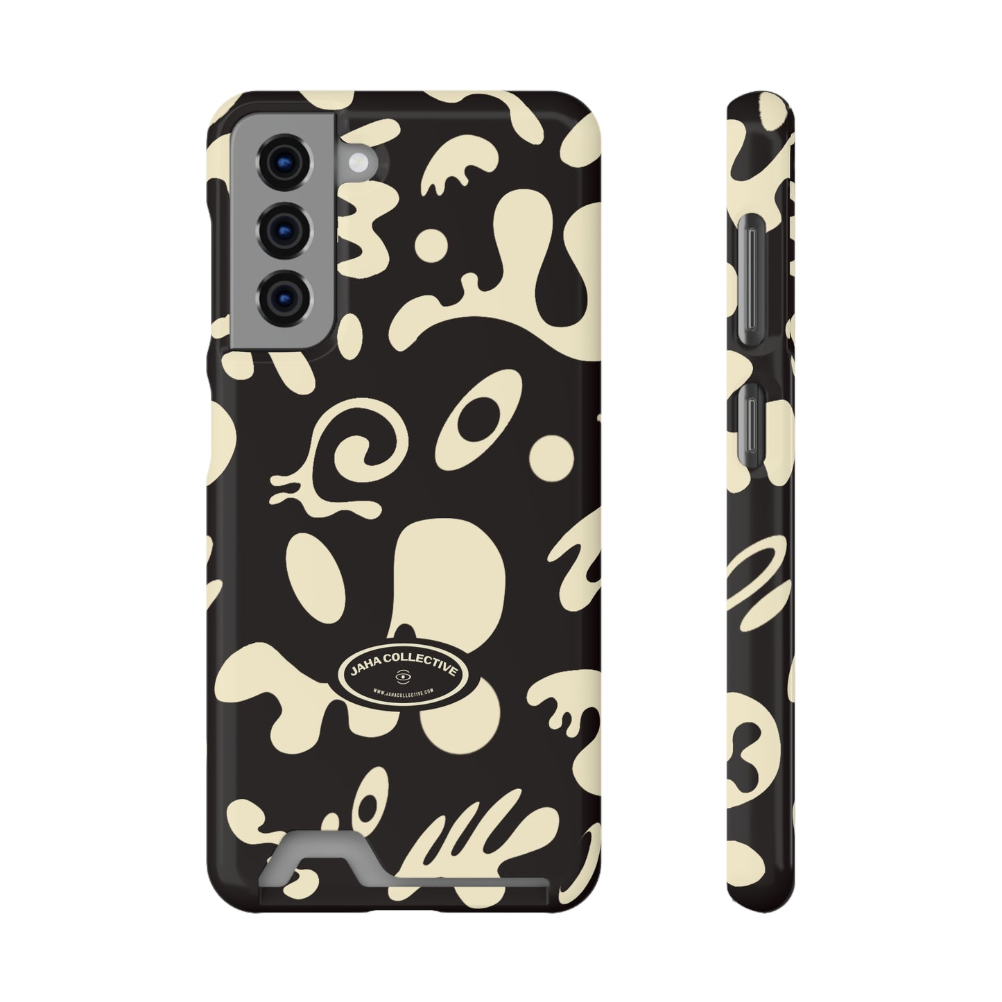 Pure Imagination Phone Case w Card Holder - Smoke Signal Black