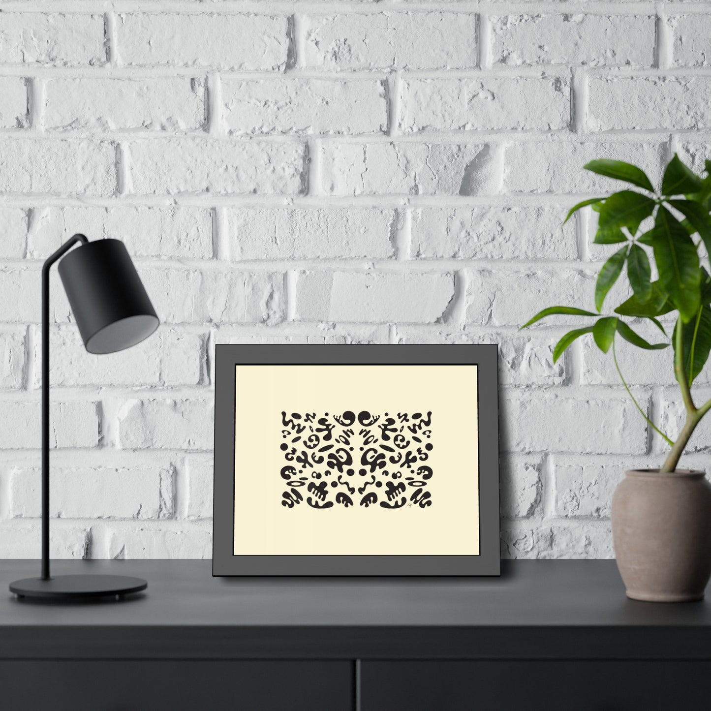 Mirror Work Framed Rolled Poster - Blank Page