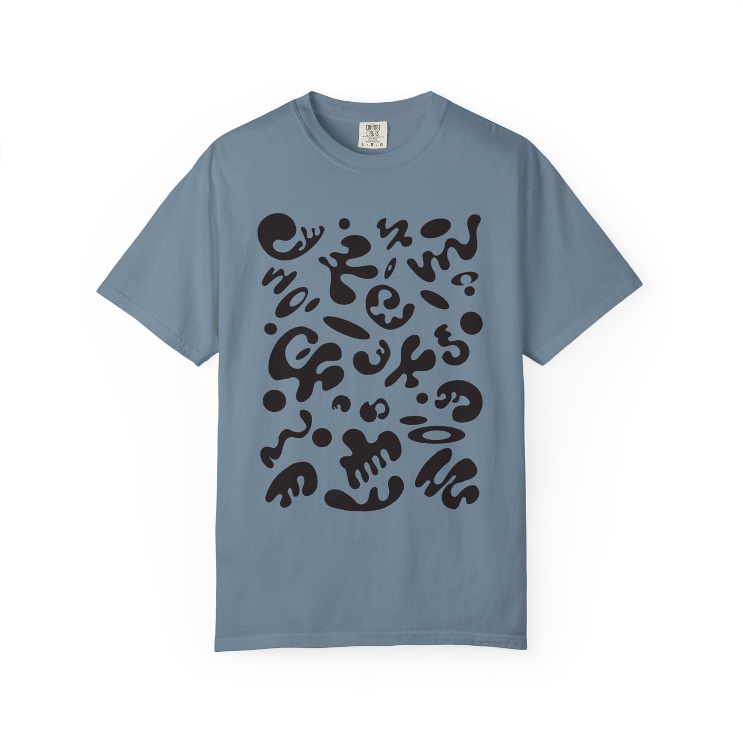 Pure Imagination Unisex Garment-Dyed T-Shirt (Cool Neutrals) - Smoke Signal Black Print