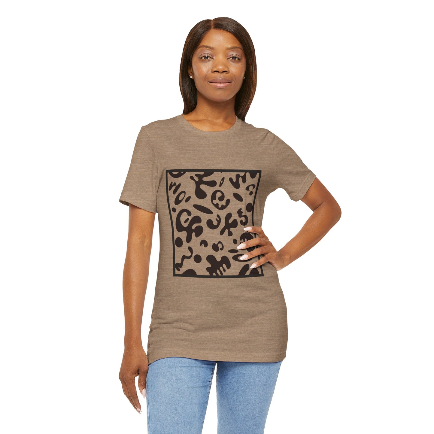 Adorn'd Unisex Jersey Short Sleeve Tee - Smoke Signal Black Print