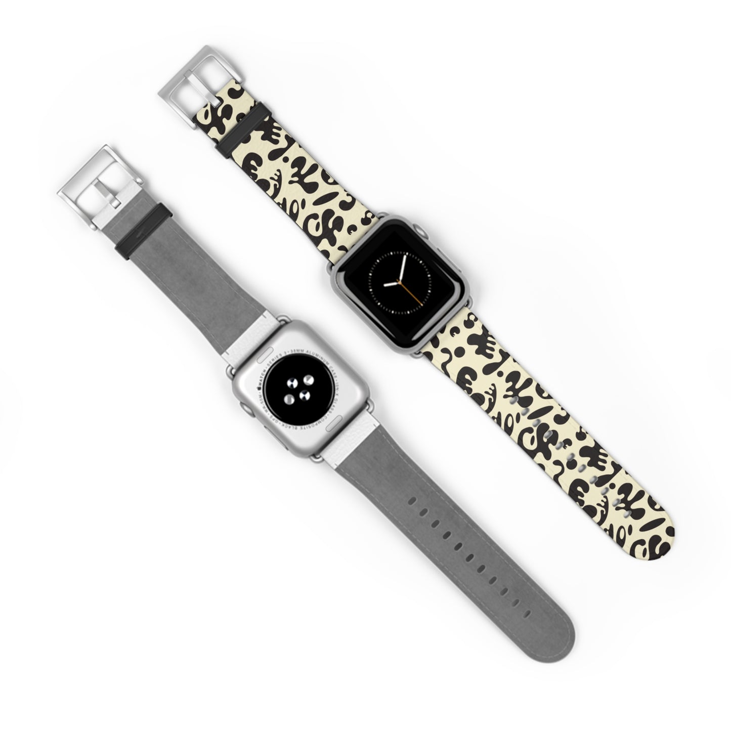 Adorn'd Faux Leather Apple Watch Band - Blank Page White
