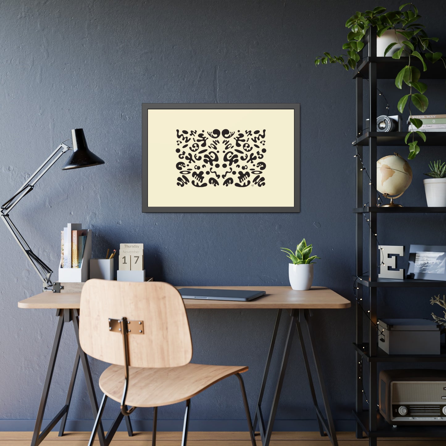 Mirror Work Framed Rolled Poster - Blank Page