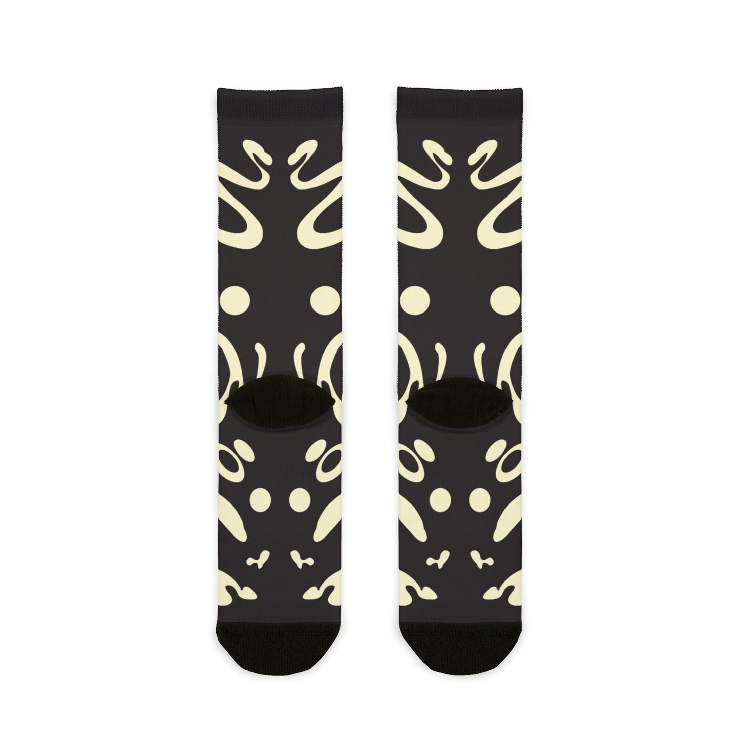Mirror Work Color Crew Socks - Smoke Signal Black