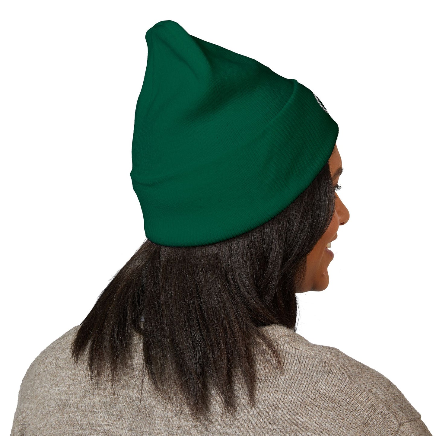 Adorn'd Logo Embroidered Classic Cuffed Beanie - Starlight White