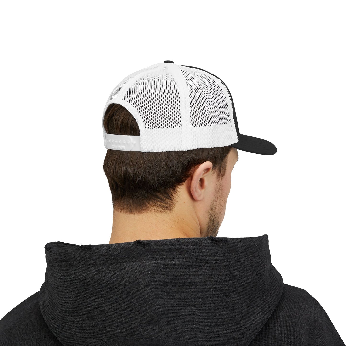 Adorn'd Logo Embroidered Retro Trucker Hat - Starlight White