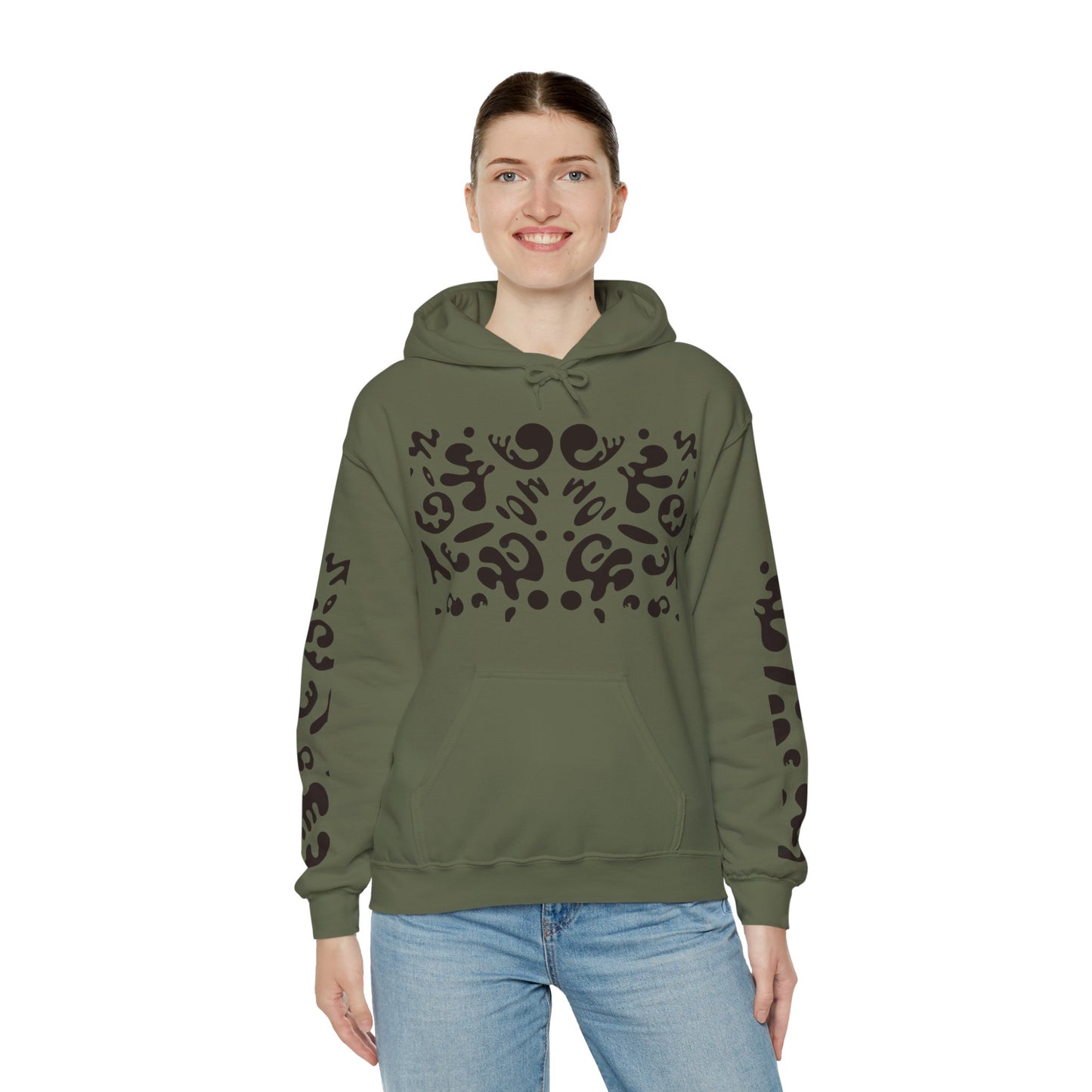 Mirror Work Unisex Heavy Blend™ Hooded Sweatshirt - Smoke Signal Black Print