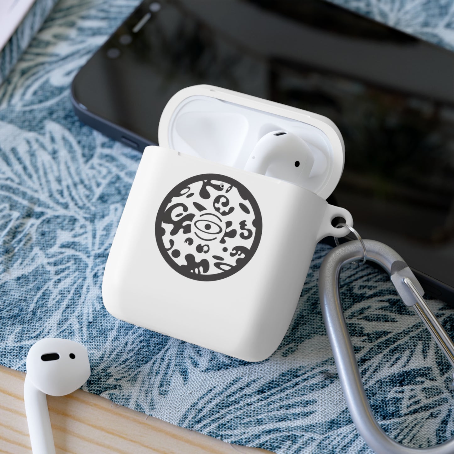 Adorn'd Logo Hard Plastic Airpods Case Cover - Smoke Signal Black
